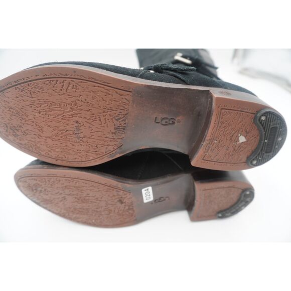 Ugg Cydnee Boots Size 7 Leather Knee High Buckle Sheepskin Shearling 1001876 - Picture 6 of 10